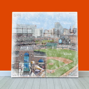 Oriole Park Wall Art • Baltimore Orioles Stadium Print • Canvas Wrap or Fine Art Paper • Fan Cave Decor Gift