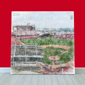 Decoración de pared de los Cincinnati Reds de béisbol, lámina o lienzo del Great American Ball Park.