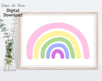 Rainbow Poster Print • Bedroom or Nursery Art Decor • Printable Wall Art Digital Download