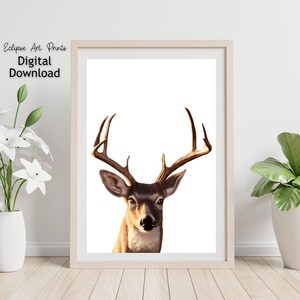 Deer Antlers Print, Deer Poster, Deer Art, Kid&#39;s Room Art, Nursery Art Decor, Printable Wall Art, Digital Download