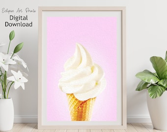Ice Cream Print, Ice Cream Poster, Ice Cream Art, Nursery Art, Nursery Decor, Kitchen Decor, Printable Wall Art, Digital Download