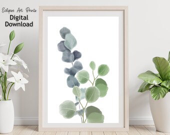Eucalyptus Print, Eucalyptus Poster, Eucalyptus Art, Plant Art Decor, Kitchen Decor, Bedroom Decor, Printable Wall Art, Digital Download