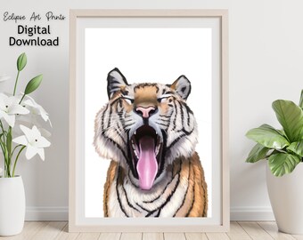 Stampa tigrata • Camera da letto o asilo nido Decor • Stampabile Wall Art Download digitale