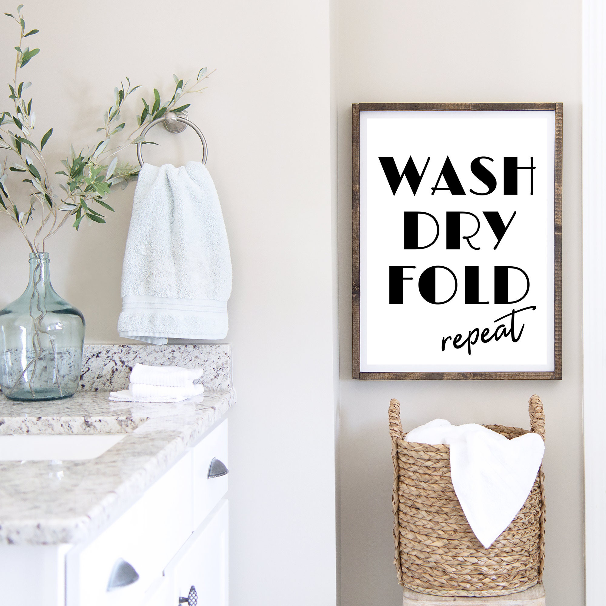 Wash Dry Fold Poster Print • Laundry Room Art Decor • Printable Wall ...