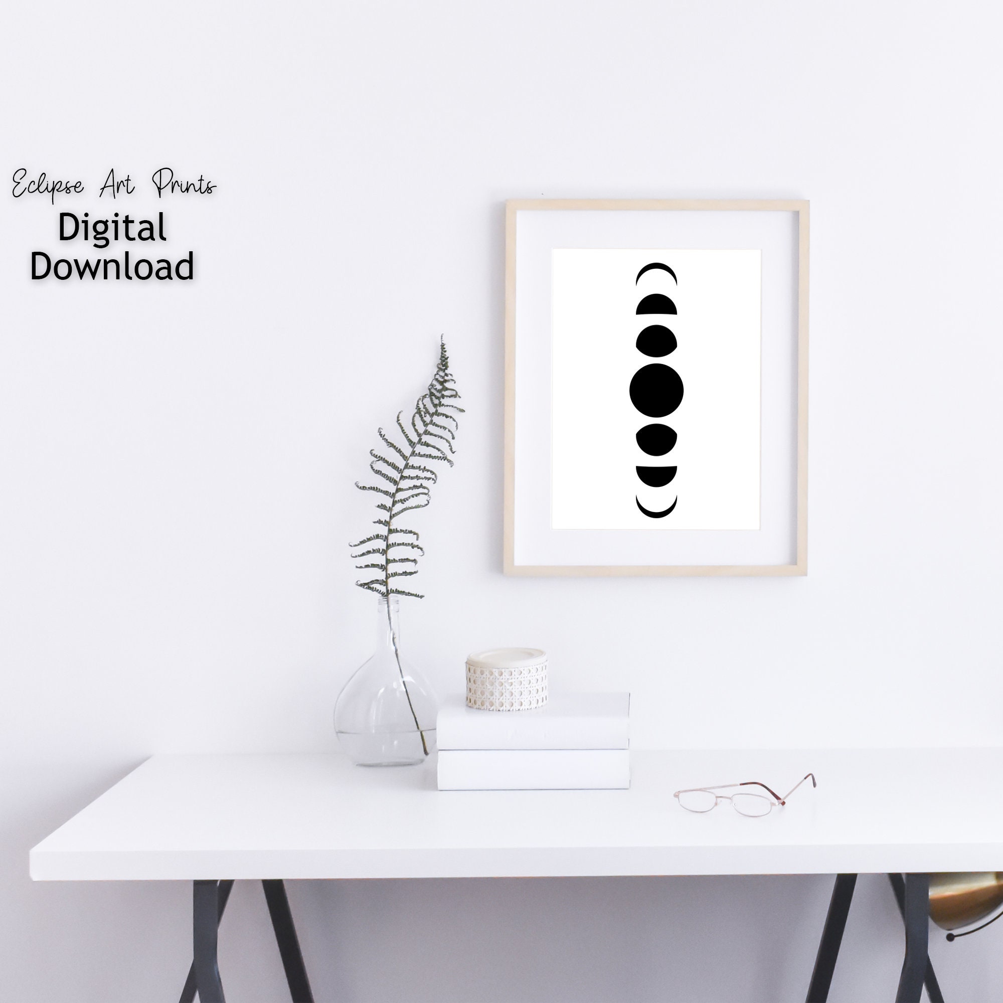 Moon Phases Print Moon Printable Wall Art Office Decor | Etsy