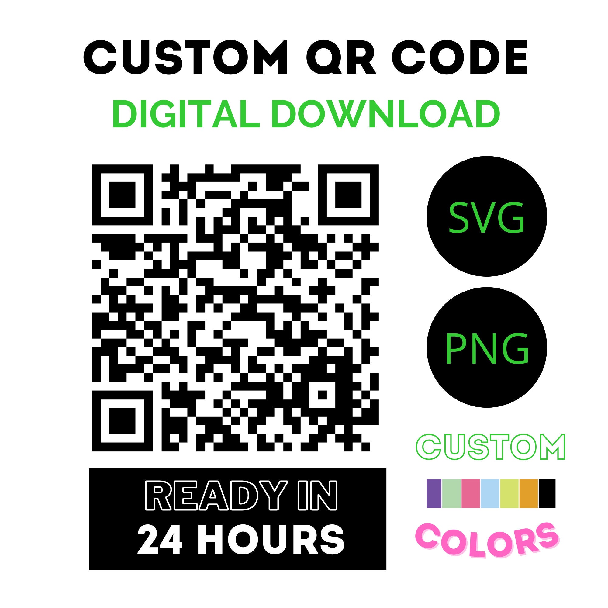 Custom QR Code Generator SVG & PNG Formats Printable - Etsy