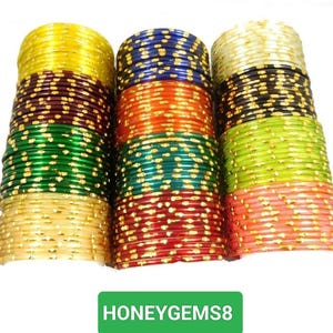 144 armbanden multi kleur armbanden 12 stuks elke kleur van 12 kleuren met gouden stippen glazen armbanden voor meisjes en vrouwen gratis verzending