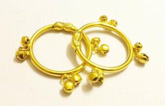 Gold Plated Metal Handmade Nazariya Small Baby Girl Boy Bangle Jewelry 0 12 Months Free Shipping