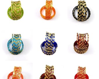 12 pulseras de cristal multicolor estilo indio para boda, para niñas y mujeres, envío gratis.