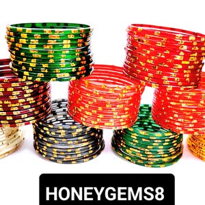 108 Bangles Multi Color Bangles 12 Pieces Each Color Of 9 Color With Golden Dots Glass Bangles For Girls And Women Free Shipping
