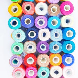 40 Multi Color spools of silk thread indian art Embroidery silk, Embroidery Thread, Silk thread 800 Yards Multi Color Free Shipping