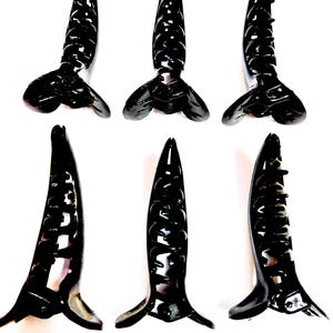 ブラックバナナクリップ アクリル素材 バナナミルチヘアクリップ 女性と女の子用 (ブラック カーブシェイプ 6個パック ラージサイズ 7 cm 送料無料