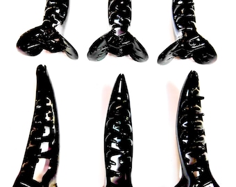 Black Banana Clip Acrylic Material Banana Mirchi Hair Clips For Women & Girls (Black Curved Shape pack of 6 Large Size 7 Cm Free Shipping