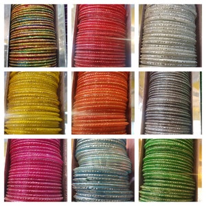 24 Pieces Multi Color Indian Costume Wedding Style Plain Glass Bangles For Girls And Women Free shipping