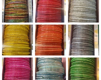 24 Pieces Multi Color Indian Costume Wedding Style Plain Glass Bangles For Girls And Women Free shipping
