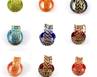 24 Pieces Multi Color Indian Costume Wedding Style Plain Glass Bangles For Girls And Women Free Shipping