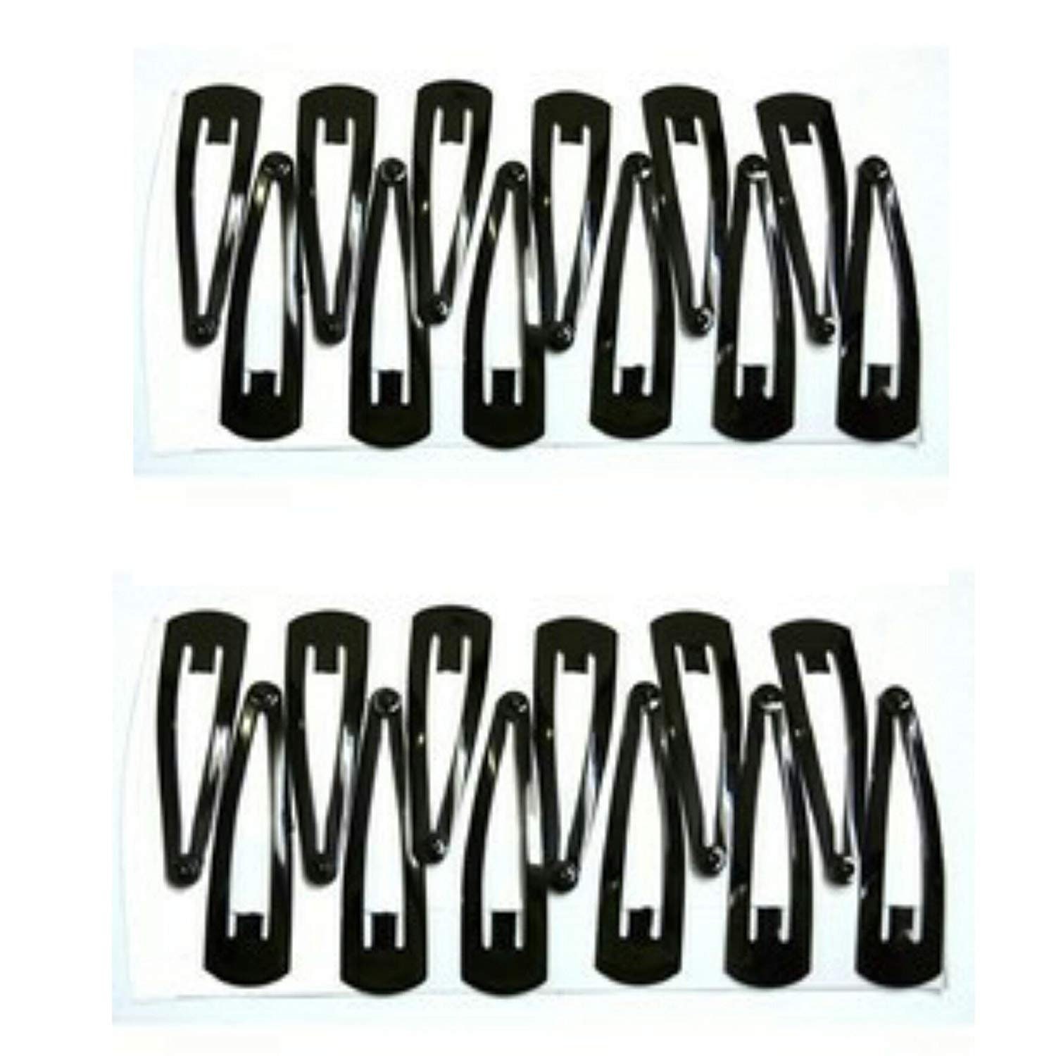 Black Metal Tic Tac Hair Clips for Women and Girls Pack of 12 Pairs Total 24 Pcs Free Shipping