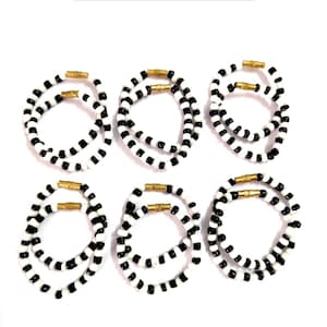 12 Pieces Black & White Beads Indian New Born Baby Girl or Boy Bangles Bracelet Jewelry 6 Pairs (0-12 months ) Free Shipping