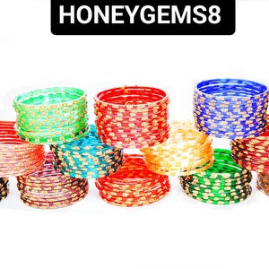 144 Bangles 12 Multi Color Bangle 12 Pieces Each Color Bangle With Golden Dots Glass Bangles For Girls and Women Free Shipping