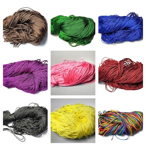 1mm Multi Color Nylon Cord (WHOLE BUNCH), Braided Silky, Nylon String,Knotting Cord, Macrame Cord ,Thread Rope Whole Bunch Approx 80 Metres
