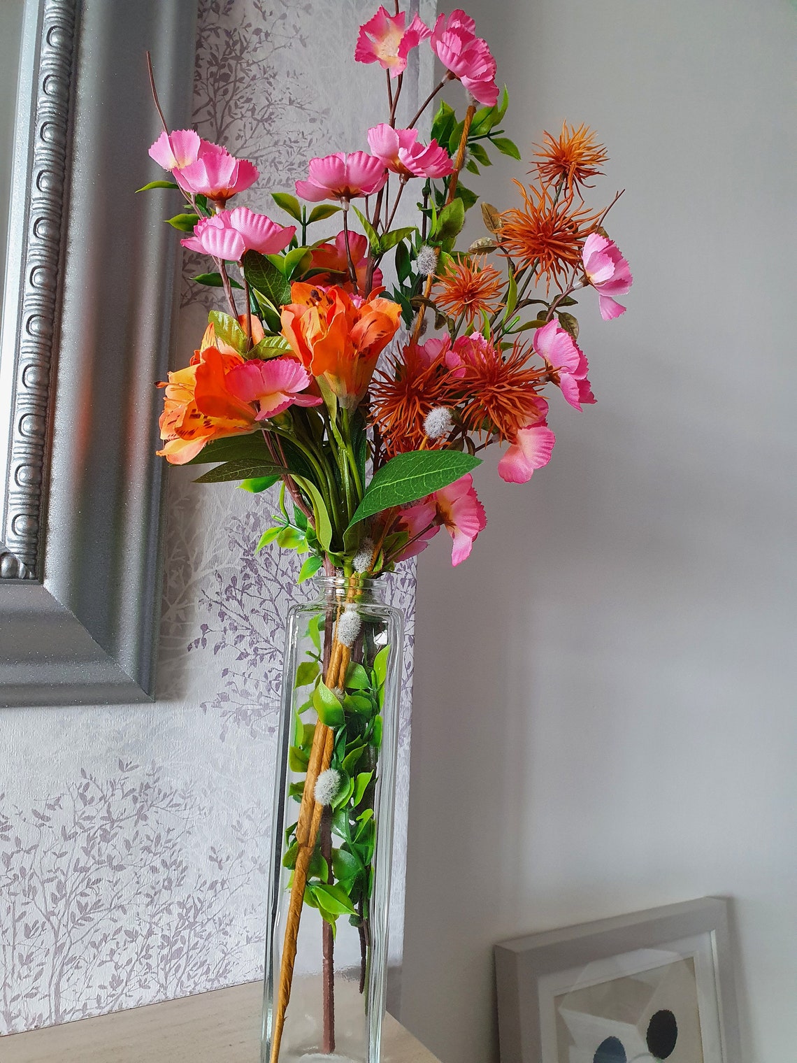 Silk flowers in a vase. Artificial flowers UK. Gifts for her. Etsy