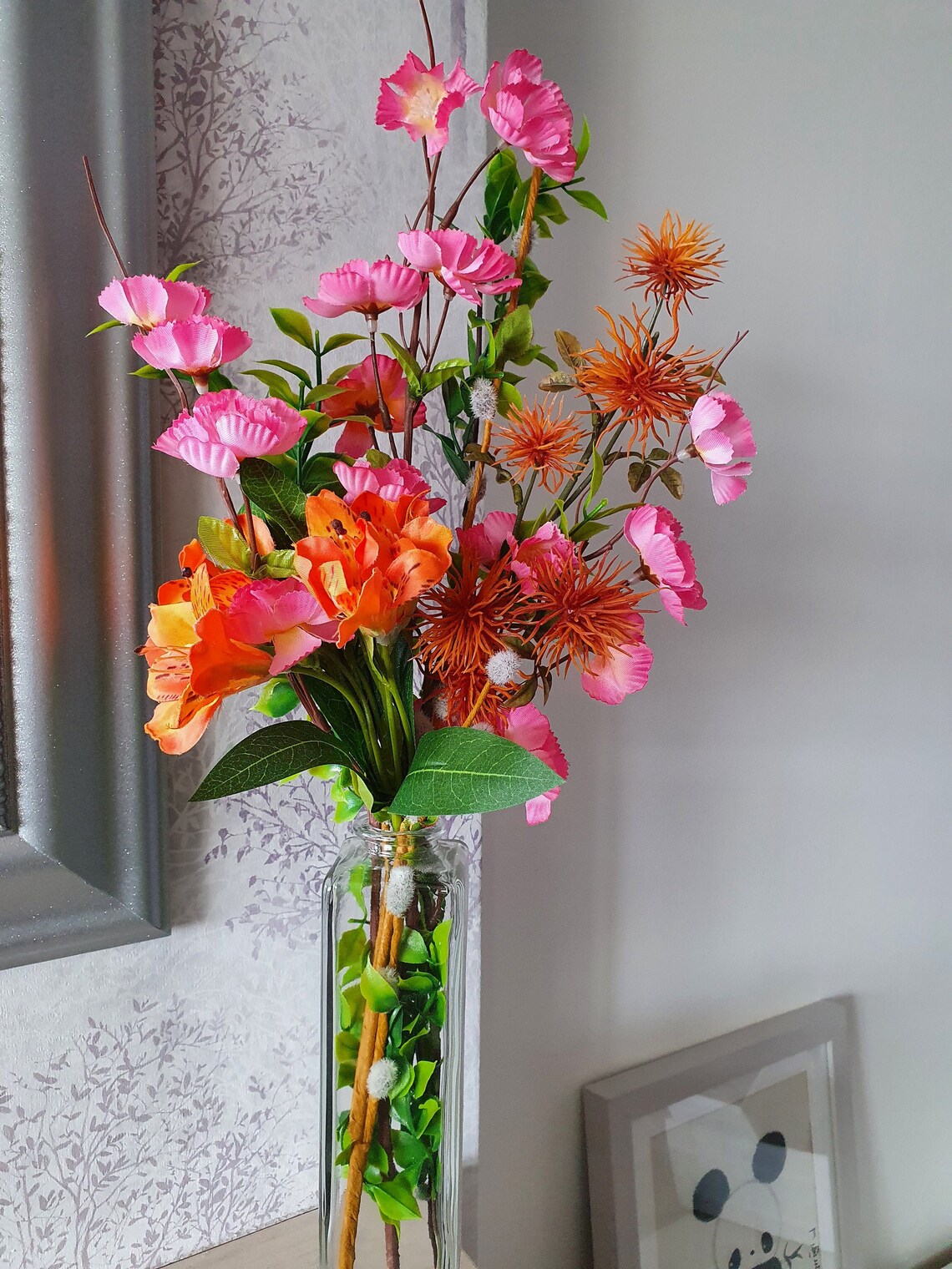 Silk flowers in a vase. Artificial flowers UK. Gifts for her. Etsy