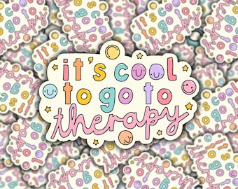 Go To Therapy Sticker, Motivational Quote Sticker, Waterproof Vinyl Sticker, Aesthetic Sticker, Healthcare Sticker