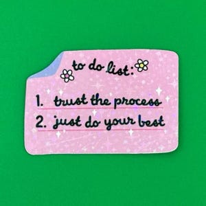 Trust the Process, Affirmation Sticker, Positive Saying Sticker, Colourful Planner Sticker, Cute Aesthetic Sticker, Waterproof Vinyl Sticker