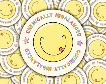 Pegatina de emoji, pegatina de vinilo con desequilibrio químico, pegatina de moda para botella de agua, pegatina estética para portátil, pegatina para ordenador