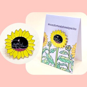 1” Enamel pin sunflower kitty