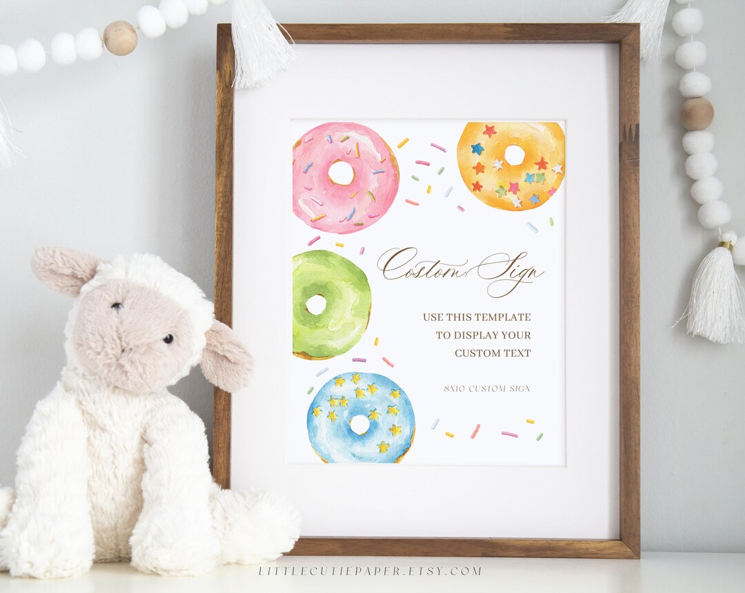 Editable Donut Sprinkle Sign Template: Birthday, Shower (digital) - Etsy