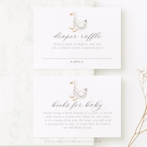 Duck Baby Shower Diaper Raffle & Books for Baby Template (Editable) 1001