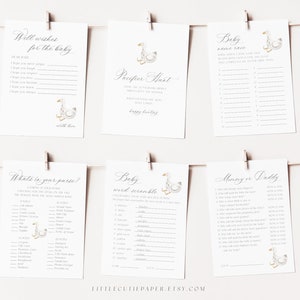 Duck Baby Shower Games Bundle: Editable Printable Activities (PDF) 1001