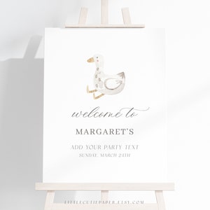 Editable Duck Baby Shower Welcome Sign Template, Duck Birthday Welcome Sign, Welcome Poster Sign for Baby Shower or Birthday Party 1001