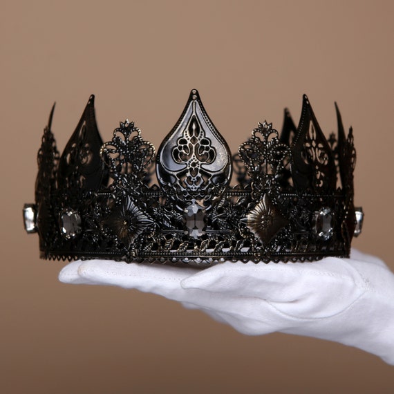 Couronne Grise Noire Couronne Du Roi Couronne Medievale De Etsy
