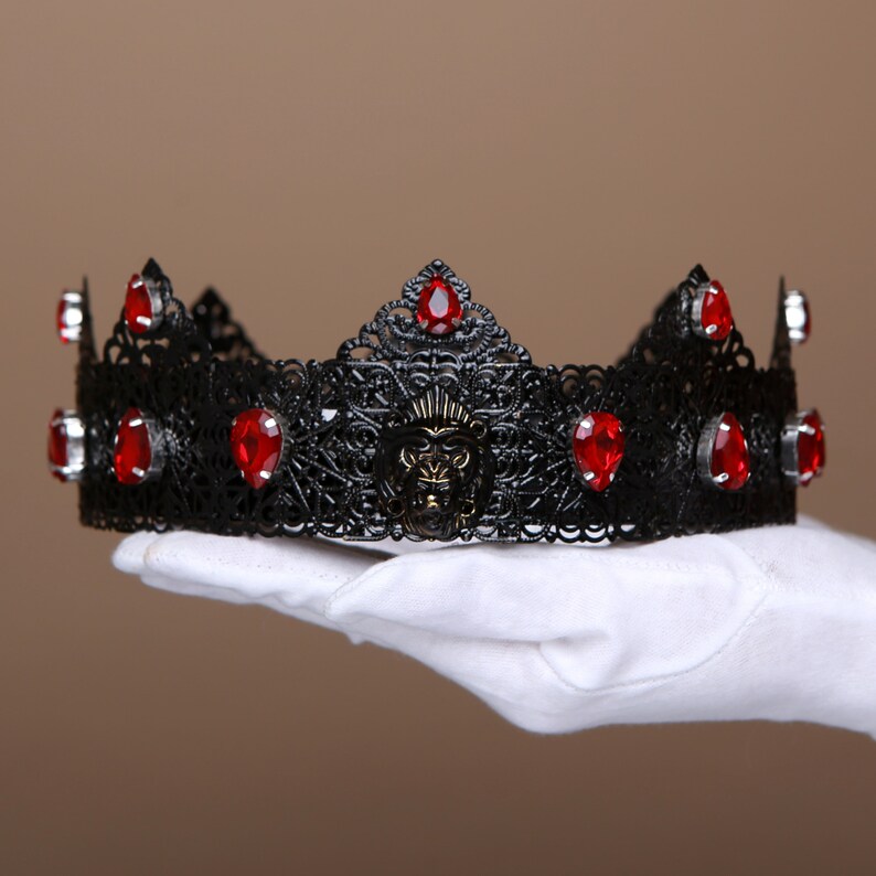 Black Red King Crown Medieval Crown Crowns and Tiaras Full | Etsy