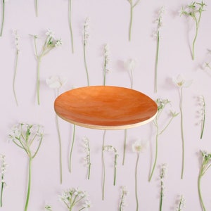 100% Bamboo Plate Jake & Maddie Copper Leaf Lacquer Paint Metallic Best Vegan Gift Hand Painted Bamboo Tableware Plate Natural Eco-Friendly