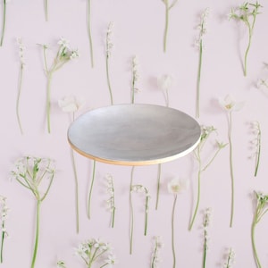 100% Bamboo Plate Jake & Maddie Blue Grey Lacquer Paint Metallic Best Vegan Gift Hand Painted Bamboo Tableware Plate Natural Eco-Friendly
