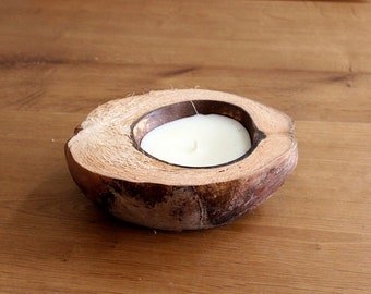 Un-Scented Fire Pit Soy Wax Lead Free Jake & Maddie Coconut Shell Candle - Vegan Cruelty Free Soy Wax Coconut Shell Un-Scented