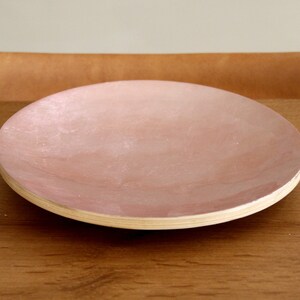 100% Bamboo Plate Jake & Maddie Soft Pink Lacquer Paint Metallic Best Vegan Gift Hand Painted Bamboo Tableware Plate Natural Eco-Friendly image 3