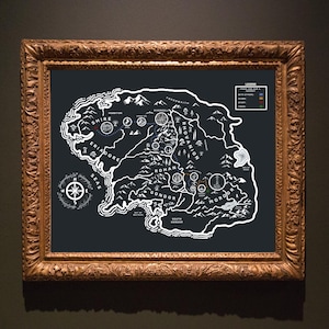 Mapa minimalista de la Tierra Media / El viaje de Frodo y Sam / ESDLA / Inspirado en Tolkien / El anillo / La oscuridad - Descarga digital imprimible - JPEG/PDF