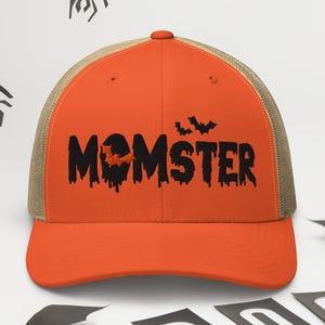 Halloween Mom Trucker Hat, Momster Monster Hat, Spooky Season, October Birthday, Frankenstein Halloween Monster, Trucker Hat, Hats for Mom