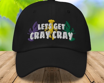 Mardi Gras Hat, Crawfish Season, Lets Get Cray Crayfish Hat, Mardi Gras Carnival, Crawdad Ball Cap, Baseball Cap, Trucker Hat, Distressed
