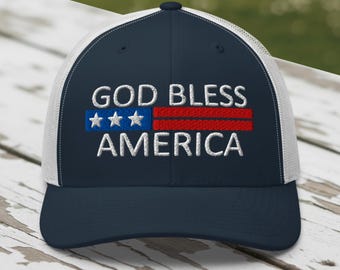 Gott segne Amerika Fernlastfahrer-Hut: Vaterländische christliche Freiheits-Kappe