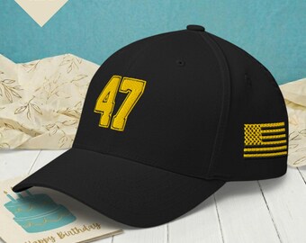 Besticktes Trump 47 Cap: Vaterländischer Flexfit Cap