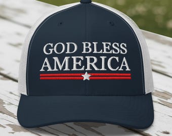 Gott segne Amerika Fernlastfahrer-Hut: Vaterländische christliche Freiheits-Kappe