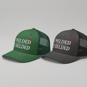 Funny Welder Trucker Hat: I Welded it Helded Embroidered Snapback Mesh Cap image 12