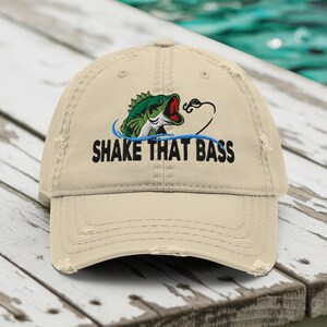 Gorra de pescador divertida, gorra de béisbol bordada &quot;Shake That Bass&quot;, gorra de pesca suave y desestructurada para hombre, gorra clásica de pescador para exteriores