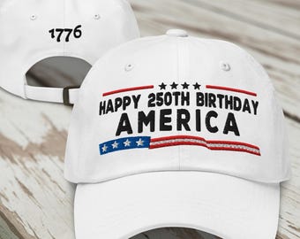 Gorra bordada con el 250.º aniversario de Estados Unidos: Libertad patriótica (1776-2026)