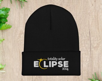 Solar Eclipse 2024 Beanie Hat, Totality Solar Eclipse Beanie, April 2024 Eclipse Beanie, Outdoors Beanie, Space Explorer, Warm Beanie Hat